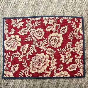 Madison Park pillow sham pair. GUC. Floral/stripe red, white, blue. 26” X 21”.